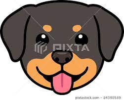 cute cartoon rottweiler dog face