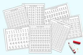 You can print any of these alphabet worksheets for your own purpose (includes printing materials for your kids education). Free Printable Number Tracing 1 10 Worksheets The Artisan Life