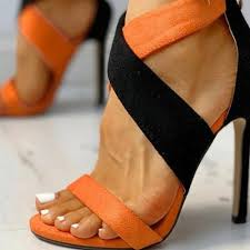 High Heel Sandals For Women Orange And