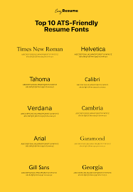ats friendly and readable resume fonts