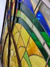 mid century stained glass church window