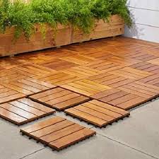 This patio's floor was created using stone pavers, which are accessible and ready to install, but they were arranged in different directions, which gives the area an interesting and dimensional look, which definitely counts as cool. Wooden Outdoor Waterproof Deck Flooring Rs 300 Square Feet Sm Flooring Id 21830218112