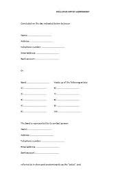 artist agreement 10 exles format