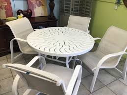 White Aluminum Patio Set With 4 Chairs