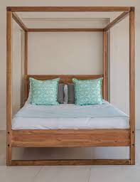 Queen 4 Poster Wooden Bed Bedroom