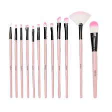 24 pcs hot pink makeup brushes set