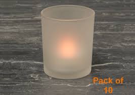 Tea Light Amber Led Flame Frosted