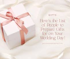 gift list guide for wedding day