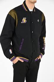 Women men kids luggage sales & deals new arrivals our brands. Marcelo Burlon Nba Snap Button La Lakers Varsity Jacket Men Glamood Outlet