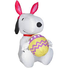 Tall Airblown Easter Snoopy Holding Egg