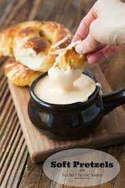 soft pretzels with cheese sauce oh