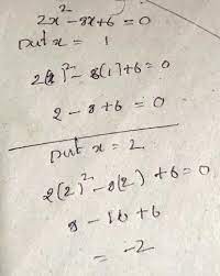 The sum of the zeroes of the polynomial 2x2-8x +6 is​ - Brainly.in