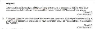 By virtue of the income tax act. Solved Question 2 20 Marks A Maryam Nara A Dubai Citi Chegg Com