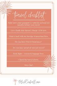 travel checklist things to do before
