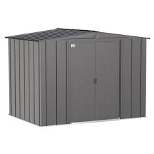 arrow clic 8 ft x 6 ft steel storage shed charcoal