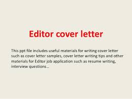 Editor Cover Letter