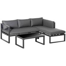 Outsunny 3pc L Shape Corner Sofa Set