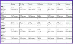 Unique Monthly Employee Schedule Template Excel Daily Work
