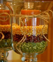 fall decorating with hurricane vases