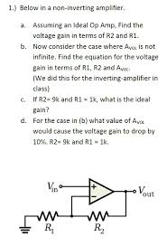 Below Is A Non Inverting Amplifier A