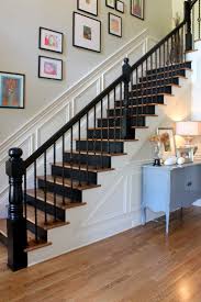 If your old pine stairs are looking a little rough, you may be thinking about finishing them. Interior Amusing Painting Staircase Black And White Should I Paint My Stairs To Wooden Can Pine Painting St Traditional Staircase Staircase Decor Diy Staircase