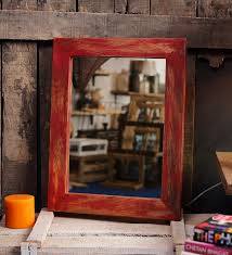 Buy Mango Wood Rectangle Wall Mirror In