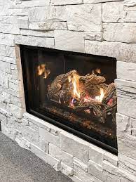 Gas Fireplace Cultured Stone Surround