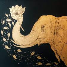 Famous Golden Elephant Painting Artist