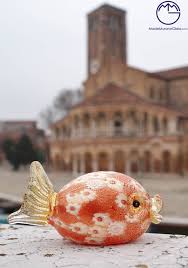 Murano Glass Fish With Murrina And Gold