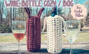 Crochet Wine Bottle Cozy Bag The