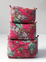 indian cotton quilted toiletry bags