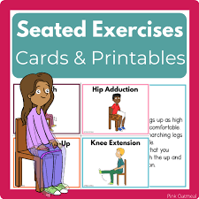 seated exercise activity cards and