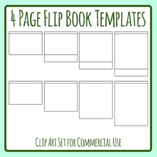 4 Page Flip Book Template Blank Flipbook Clip Art Set For Commercial Use