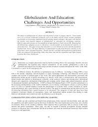 Some stand out its positive benefits and others focus. Pdf Globalization And Education Challenges And Opportunities
