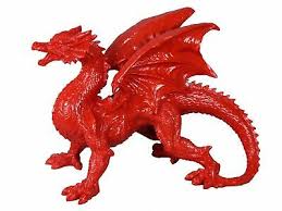 Large Gloss Fire Red Welsh Wales Dragon