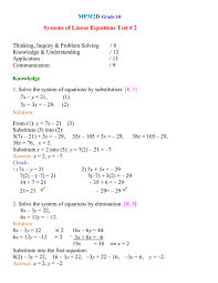 mpm2d systems of linear equations test 2
