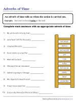 Adverbs of time examples in the following sentences are in bold for easy identification. Adverb Worksheets