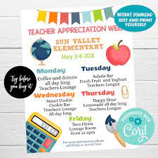 Editable Teacher Appreciation Week ...