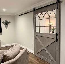 Barn Door With Tempered Glass Insert