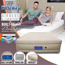 Bestway 12 air mattress with built in ac pump, flocked airbed camping full size. Bestway Airbed Inflatable Queen 2 03m X 1 52m X 43cm Outbax
