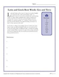 greek and latin root words worksheets