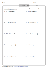 So far we have studied as you may recall, the formula for slope uses the coordinates of two distinct points through which the line passes. 34 Point Slope Form Worksheet With Answers Worksheet Resource Plans