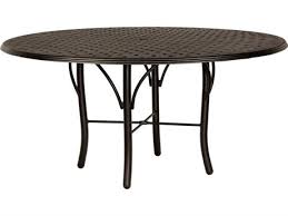Woodard Thatch Aluminum 60 Round Dining Table With Umbrella Hole
