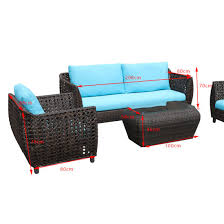 Outdoor Black Rattan 2 Seater Sofa Set