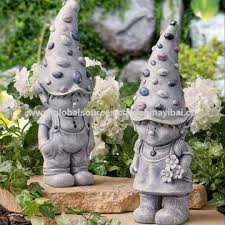 Garden Gnome Statues With Stone Hats