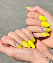 neon yellow nail designs for summer