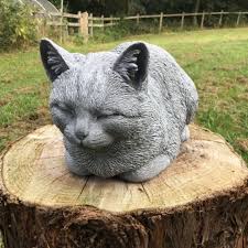 Garden Sleeping Cat Statue Outdoor Cat