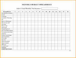 Example Of Printable Budget Spreadsheet For Monthly Bud Excel Unique