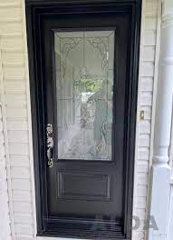 Front Door With Decorative Glass Insert
