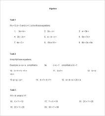 13 simple algebra worksheet templates